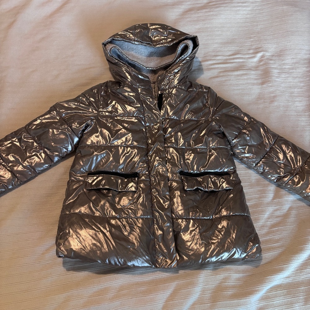 Zara Metallic Puffer Jacket